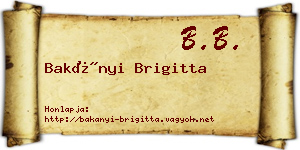 Bakányi Brigitta névjegykártya